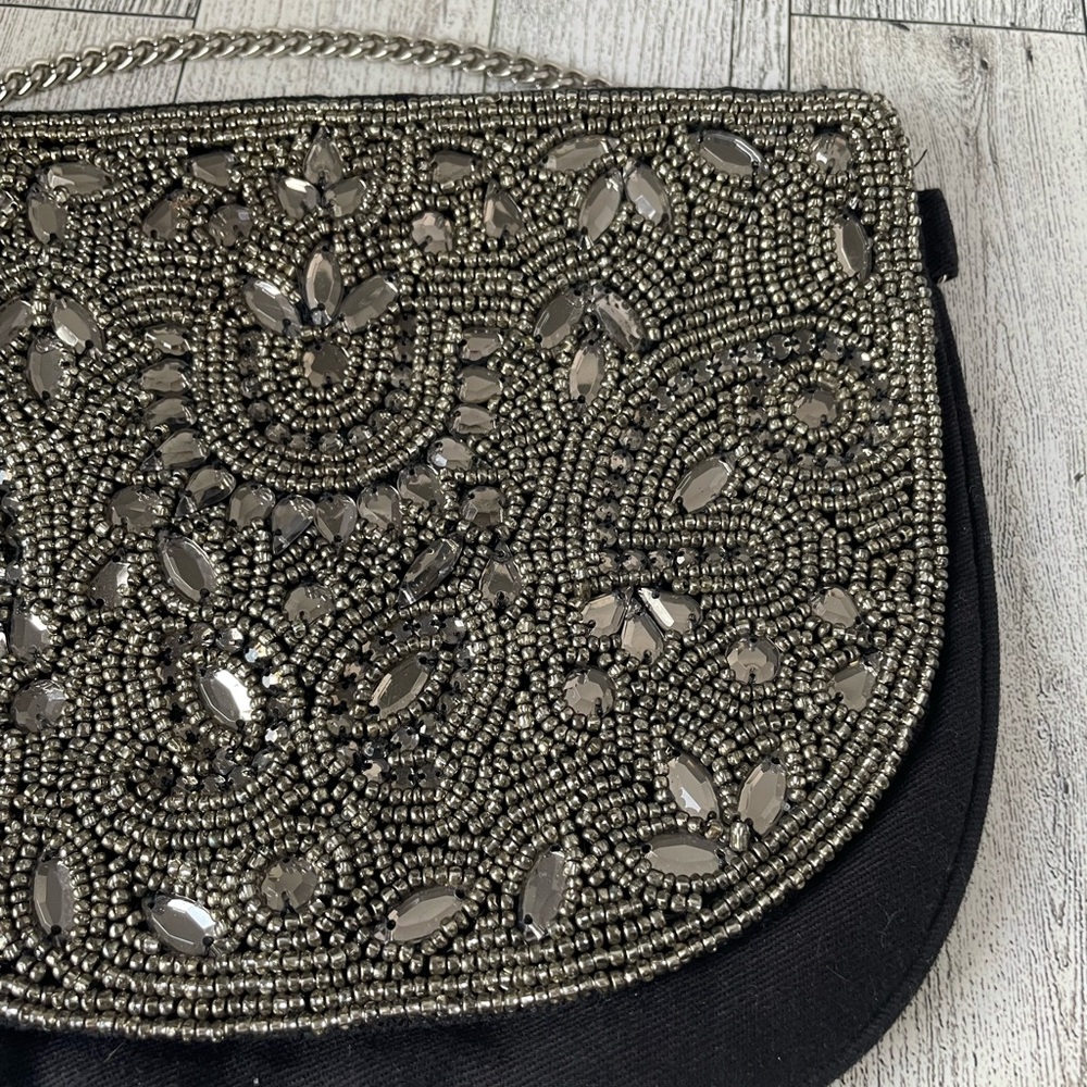 *RARE* BEAUTIFUL AVIVA STANOFF  BEADED COCKTAIL PURSE/BAG/HANDBAG W/METAL CHAIN - Picture 3 of 12